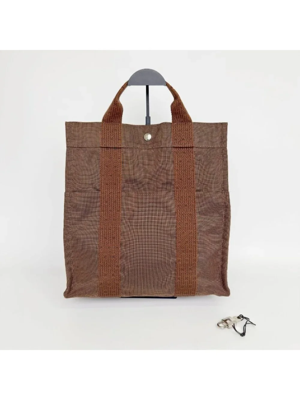 Hermes Her Line a Dos PM Backpack Canvas Brown Silver Vintage